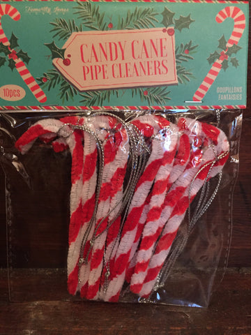 Candy Cane Pipe Cleaner Decorations - Pack of 10