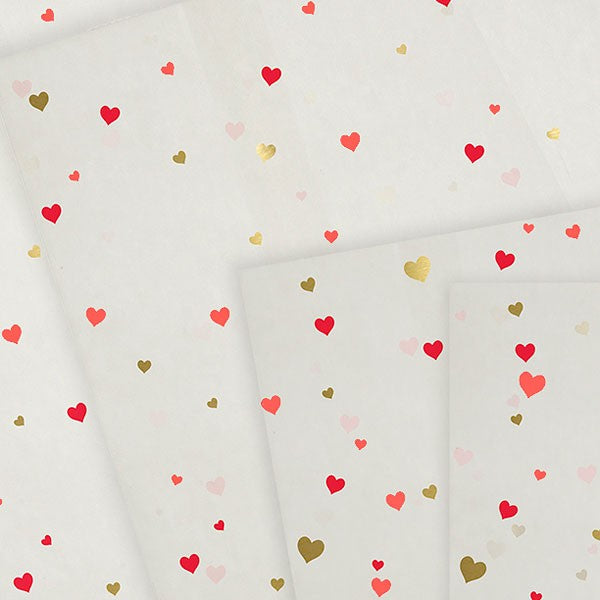 Treat Bags: Meri Meri Glassine White with Hearts: Pack of 24