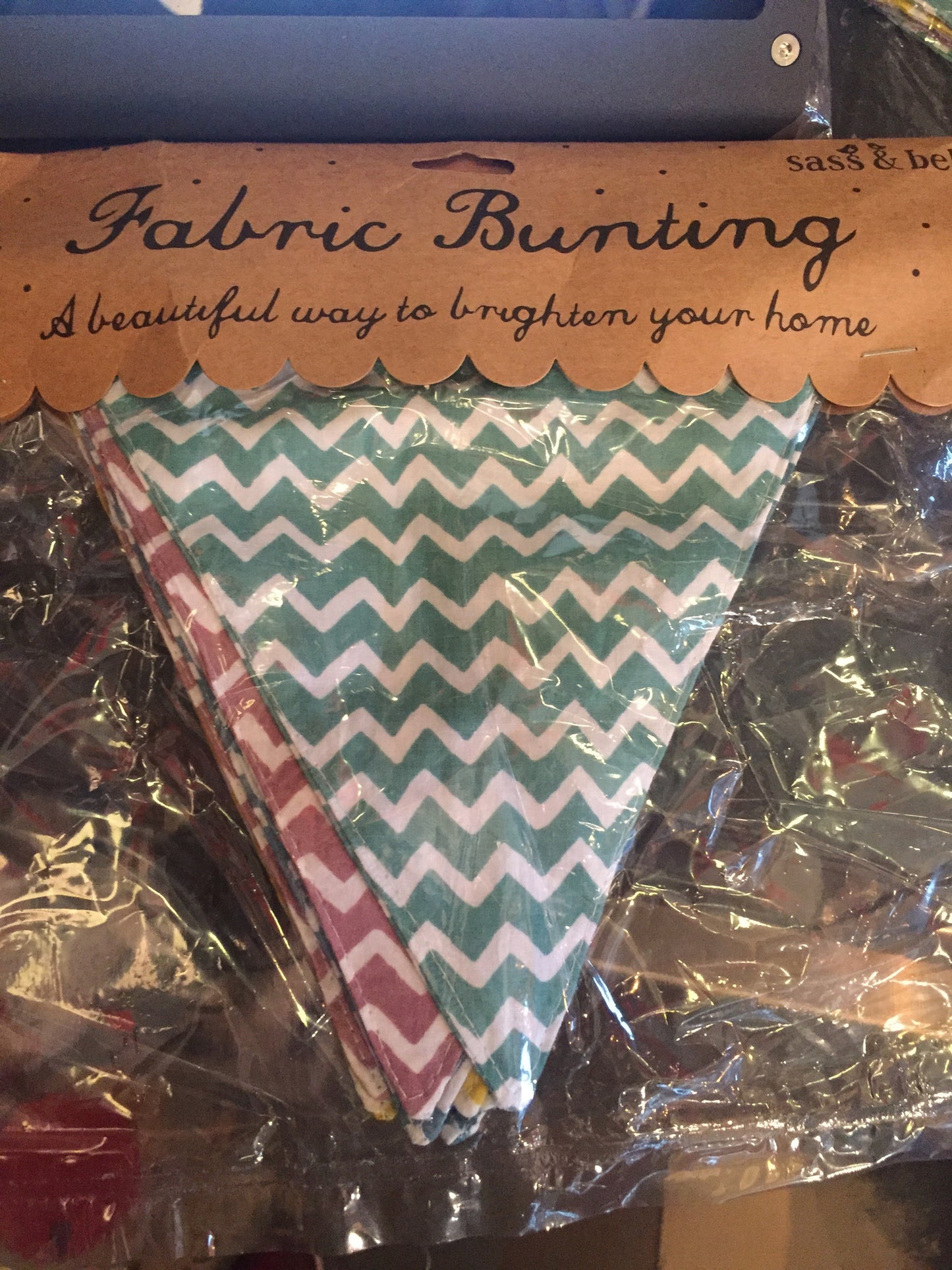 Fabric Bunting: Multi-coloured chevron