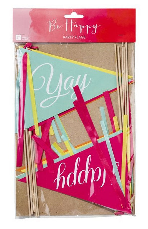 Table Centrepiece: 'Be Happy' Flags
