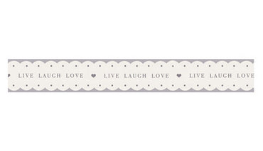 Tape: Scalloped White & Grey 'Live Laugh Love'