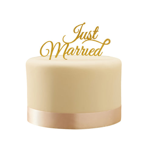 Cake Topper: Gold Just Married