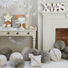 Mince Pie Plates: Silver with White Snowflakes - Pack of 8