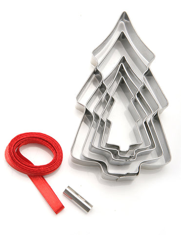 Cookie Cutters: Christmas Tree Hanging Decorations - Set of 5 Cutters