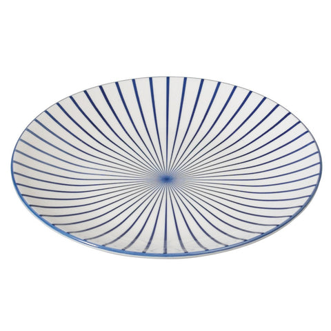 Dinner Plate: Cobalt Blue Sunburst Ceramic
