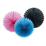 Hanging Decorations: Wall Fan - Black, Blue & Pink