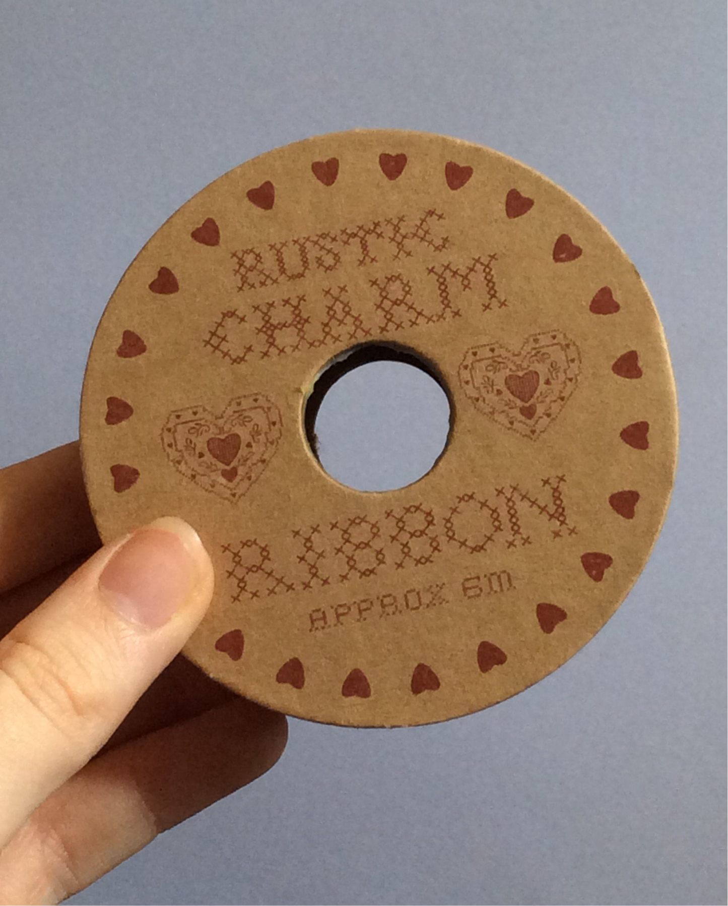 Ribbon: Rustic Charm Birds & Flowers Red on Cream - 20mm 6m