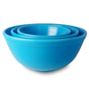 Milk Glass Mixing Bowls: Set of 3: Blue