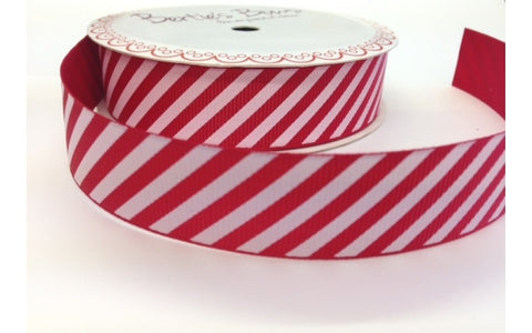 Ribbon: Candy Stripe Red & White - 22mm, 3m reel