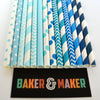 Straws: Diagonal Stripes - Packs of 25