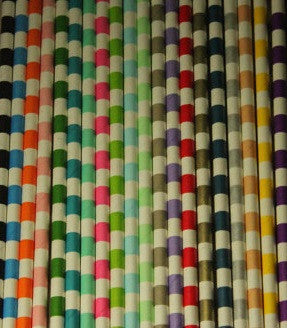 Straws: Horizontal Stripes - Packs of 25