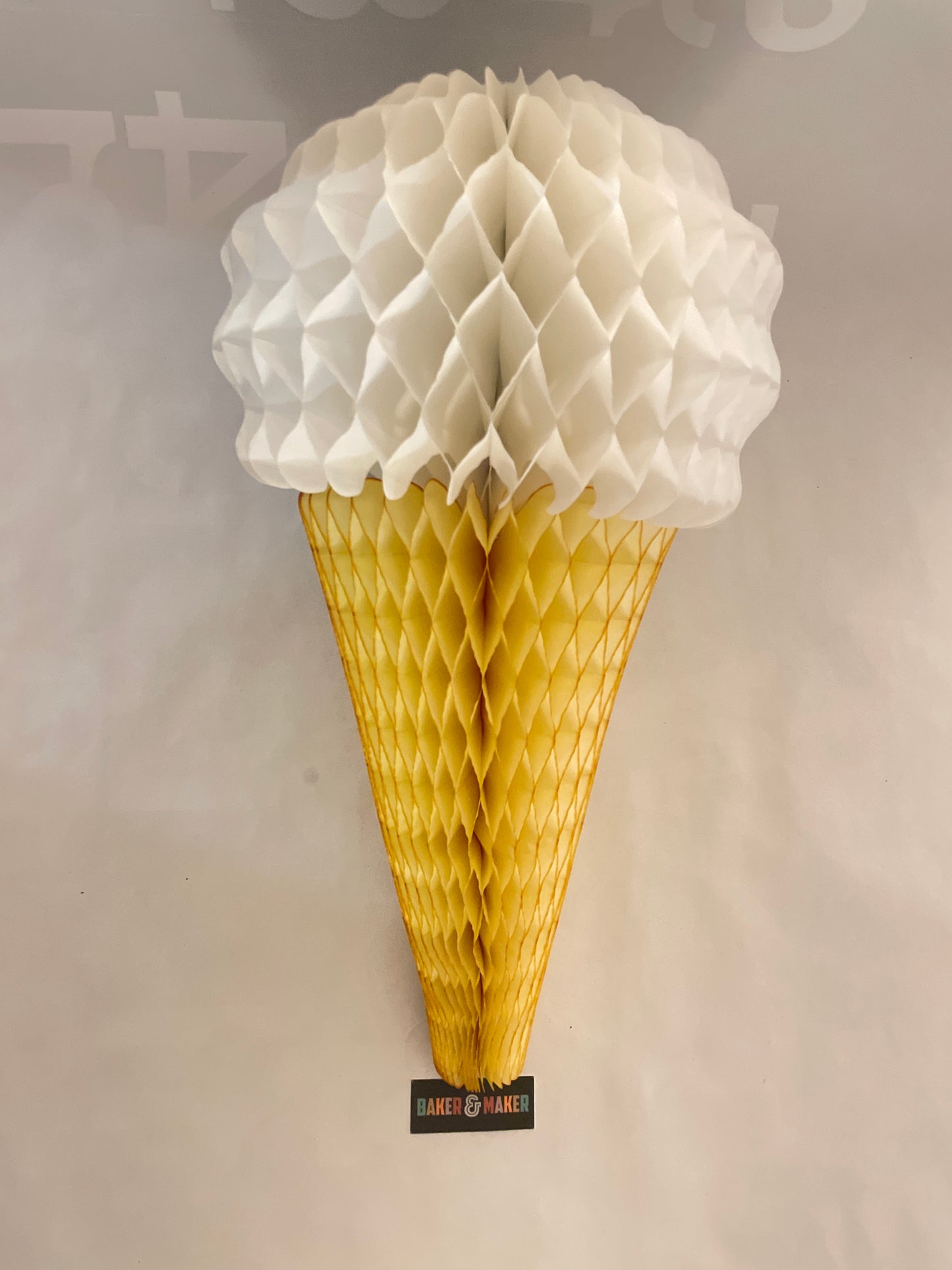 Honeycomb Decorations: Ice cream cone