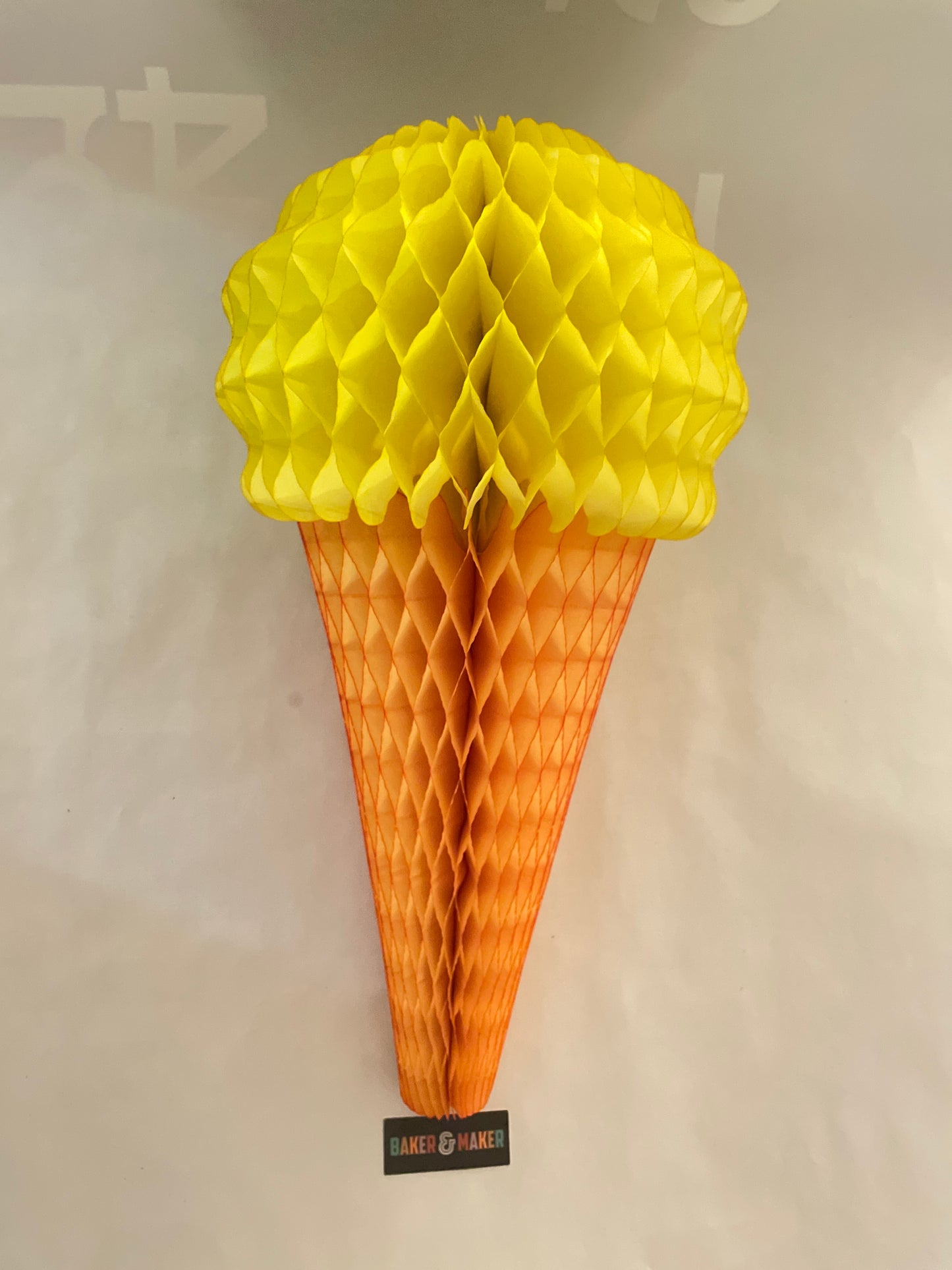 Honeycomb Decorations: Ice cream cone
