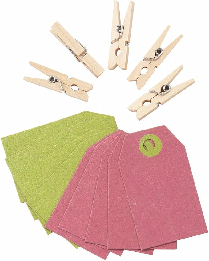 Tangible Table Tags Talking Tables: Mini Tags and Pegs: Set of 10 – Baker and Maker