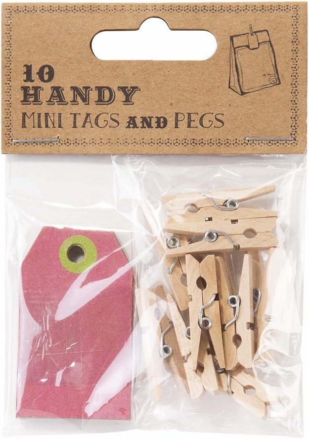 Tangible Table Tags Talking Tables: Mini Tags and Pegs: Set of 10 – Baker and Maker