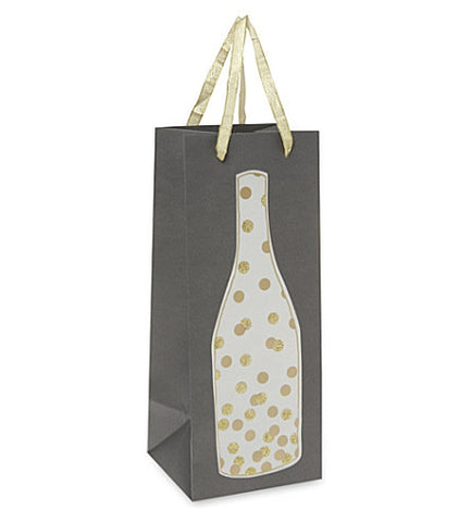 Wine & Champagne Bottle Gift Bag: Meri Meri Gold Confetti