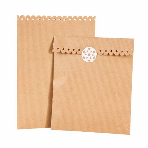 Bags: Kraft Treat Bags & Sticker Set: Pack of 8