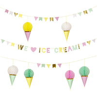 Honeycomb Garland: Ice Cream Cones
