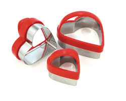 Heart Shaped Cookie or Pastry Cutters: Set of 3