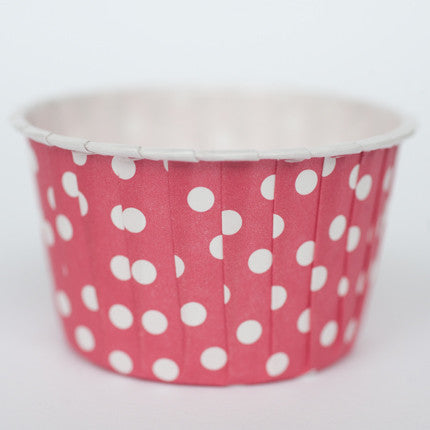 Baking Cups: Pleated Polka Dots/Spots: Red: Pack of 20 or 100