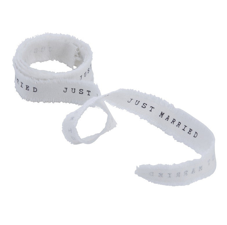 Ribbon: Vintage Wedding Ribbon - 'Just Married' or 'Mr & Mrs' - 20mm 4m