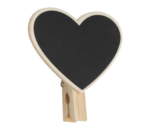 Mini Chalkboard Pegs: Rectangle and Heart