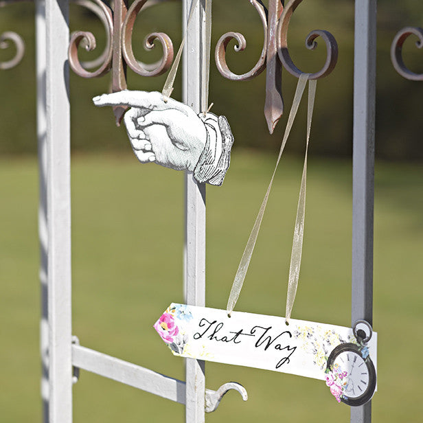 Alice Hand Sign Alice in Wonderland: Truly Alice Party Signs - Pack of 8 – Baker and Maker