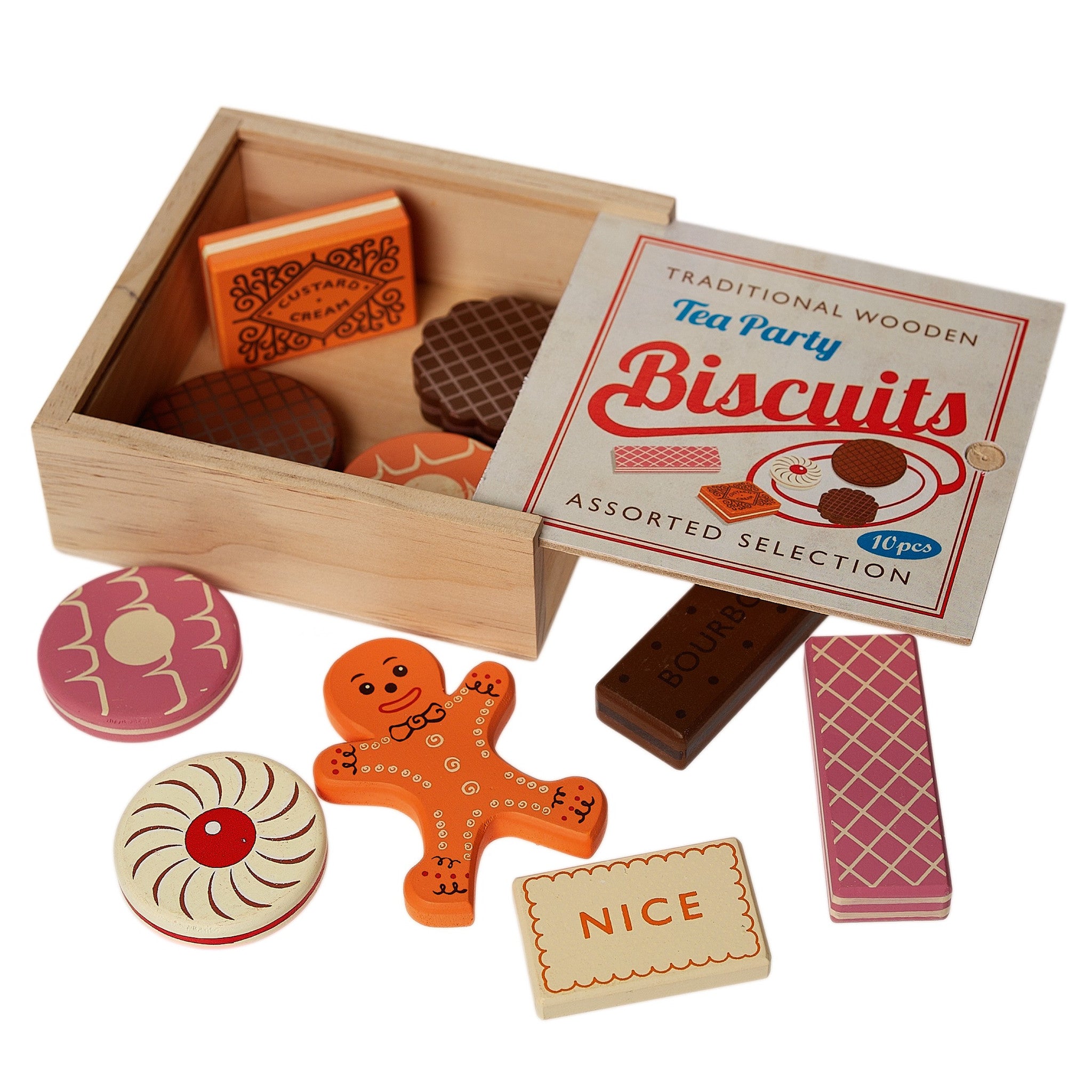Wooden Tea Party Biscuit Set great toy or photo props Baker and Maker