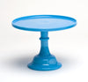 Milk Glass Cake Stand: Blue