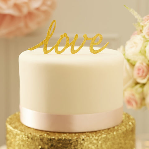 Cake Topper: Gold Love