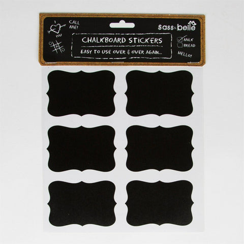 Stickers: Chalkboard Plaque Design - Pack of 12