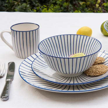 Dinner Plate: Cobalt Blue Sunburst Ceramic