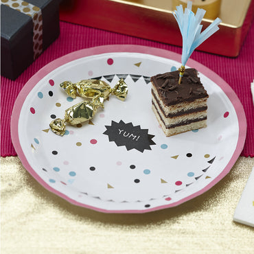 Plates: Ginger Ray Confetti Yum - Pack of 8