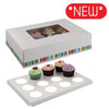 Cupcake Boxes with Window & Insert: Single, 4, 6 and 12