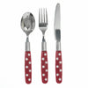 Children's Cutlery Set: Green or Red Spotty