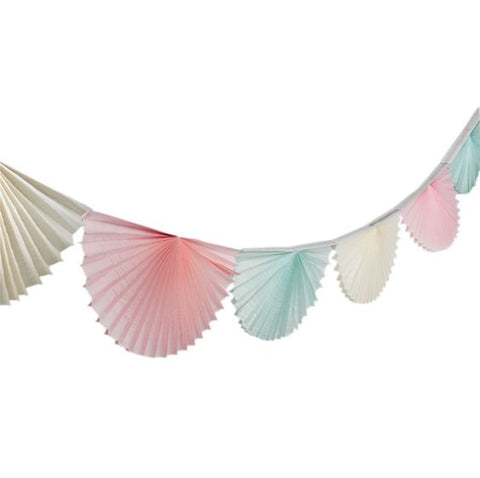Garland: Fan Shaped Paper in Pink, Mint and Cream
