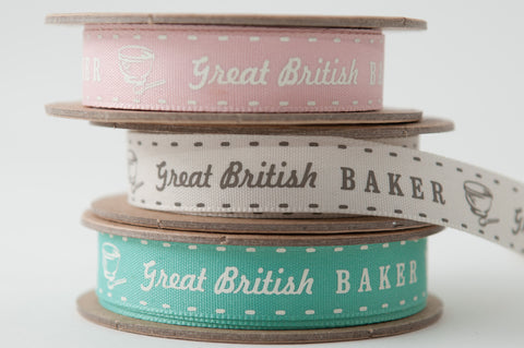 Ribbon: Great British Baker Various Colours - 15mm 4m