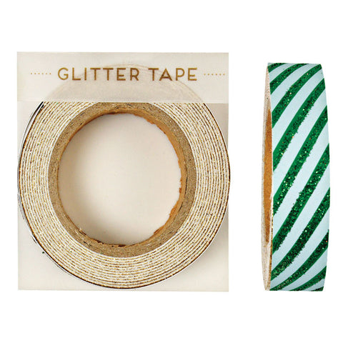 Tape: Glitter Green Stripe