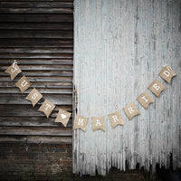Bunting: Just Married Hessian