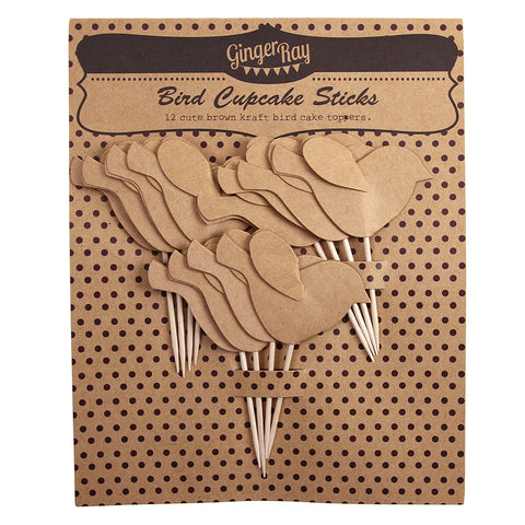 Cupcake Sticks/Toppers: Kraft Lovebirds