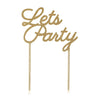 Cake Topper: Gold Let's Party