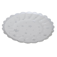 Mince Pie Plates: Silver with White Snowflakes - Pack of 8