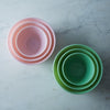 Milk Glass Mixing Bowls: Set of 3: Pink