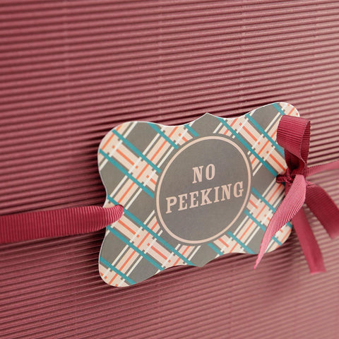 Gift or Hamper Tags: Christmas - No Peeking - Pack of 5
