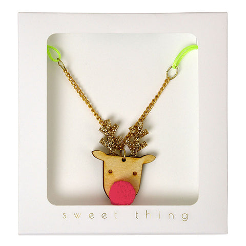 Necklace: Christmas PomPom Reindeer