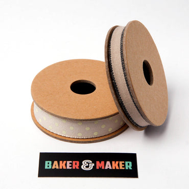 Ribbon: Polka Dot Taupe - 15mm 3m