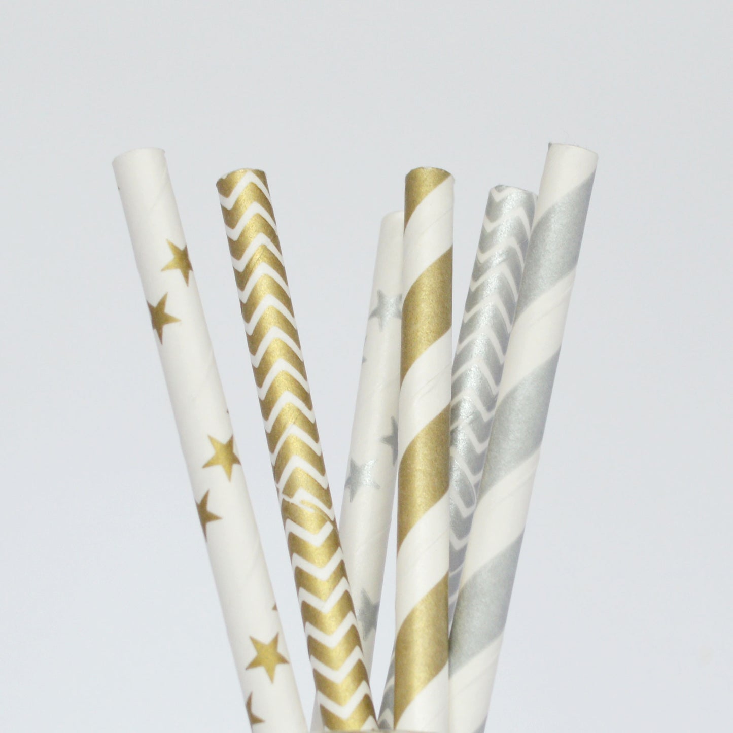Straws: Diagonal Stripes - Packs of 25