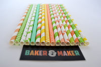 Straws: Diagonal Stripes - Packs of 25