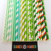 Straws: Diagonal Stripes - Packs of 25
