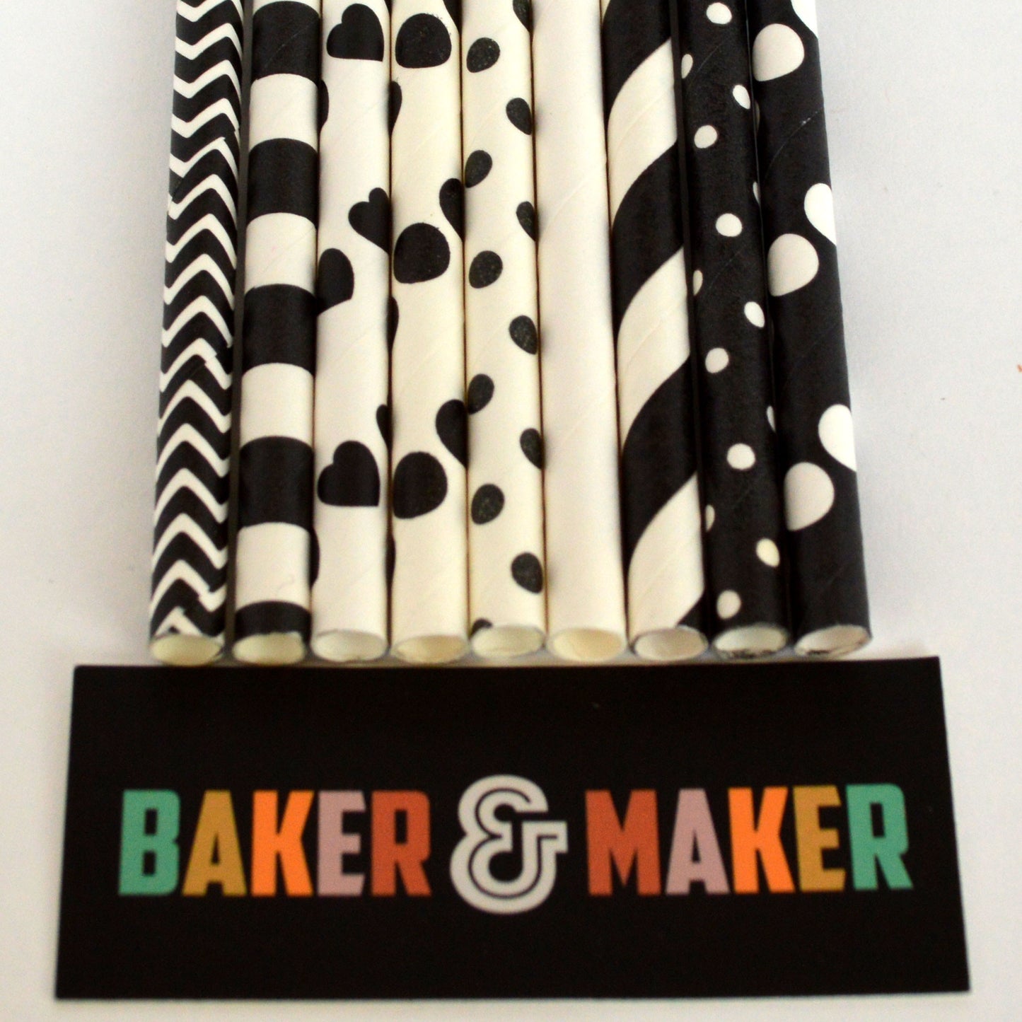 Straws: Diagonal Stripes - Packs of 25